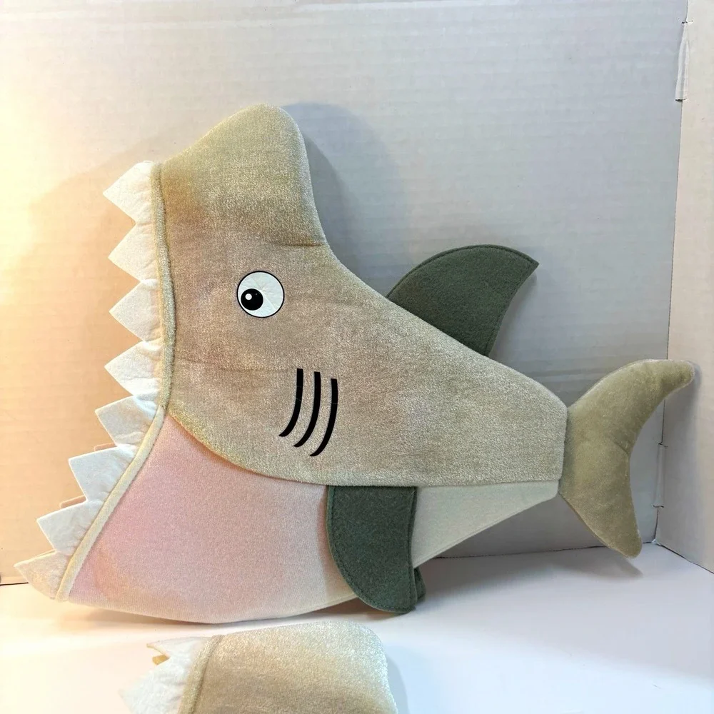 Set of 2 Shark Hats 16in Gray White Polyester Halloween Costume Target